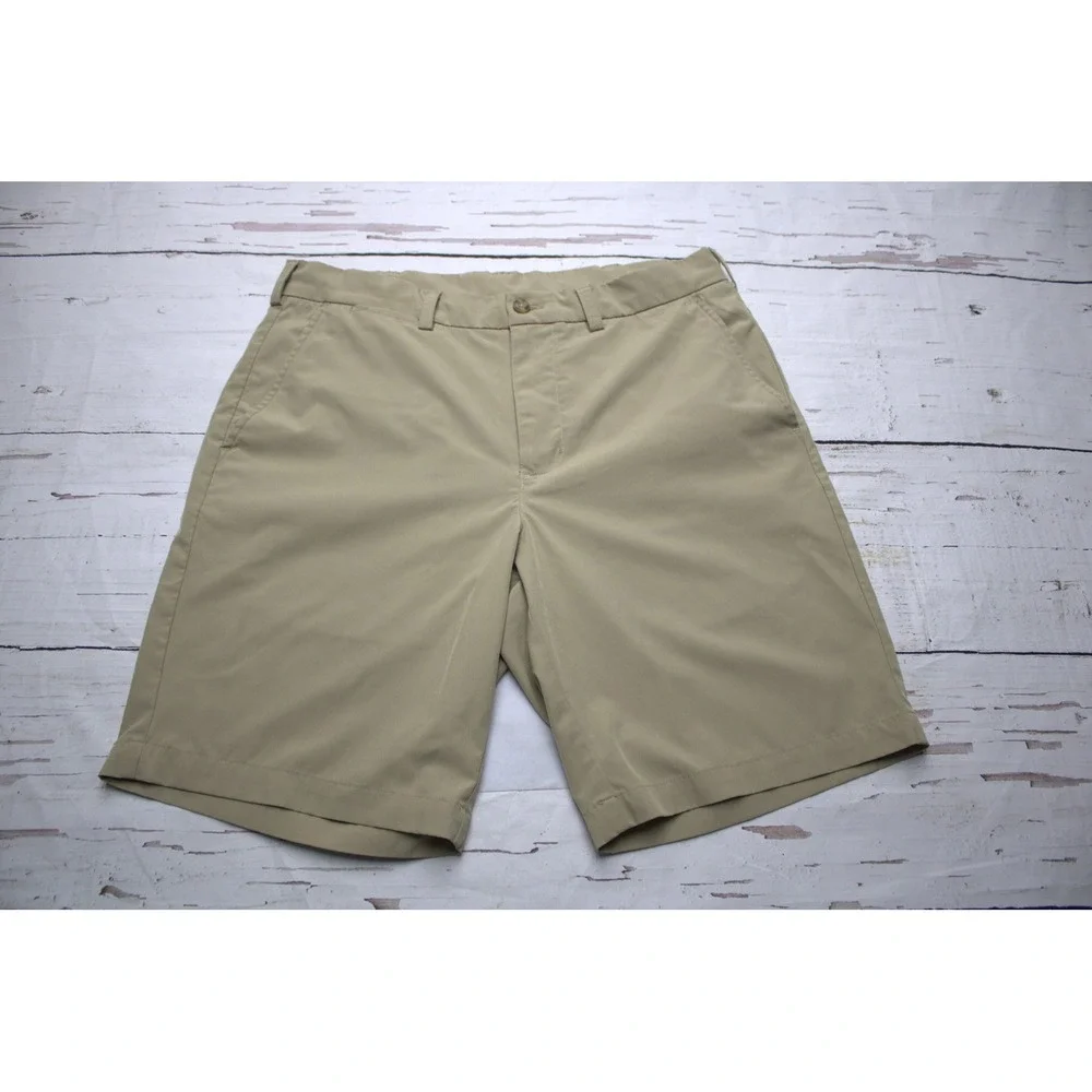 PGA Tour Mens Golf Shorts Khaki Tan Performance Stretch Size 32